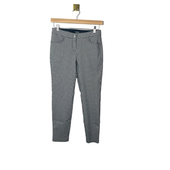 Soho Apparel Ltd Stretch Gingham Ankle Pants in Black/White Size 4P - Picture 1 of 9